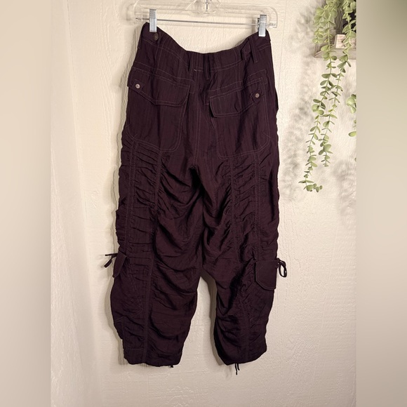 Scorpio Shirred Mid-Rise Pants NWOT black coffee